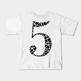 Lucky Number 5 Five Typography Kids T-Shirt